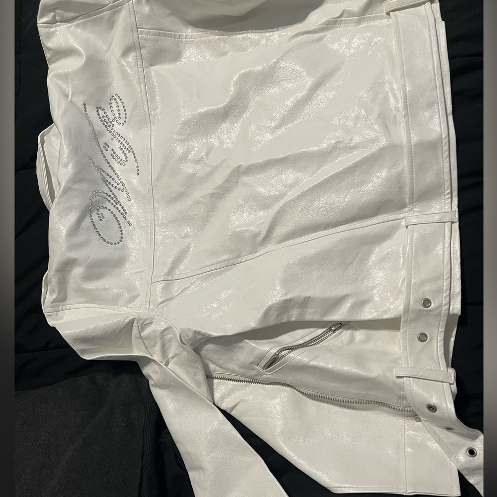White Faux leather jacket (bride)